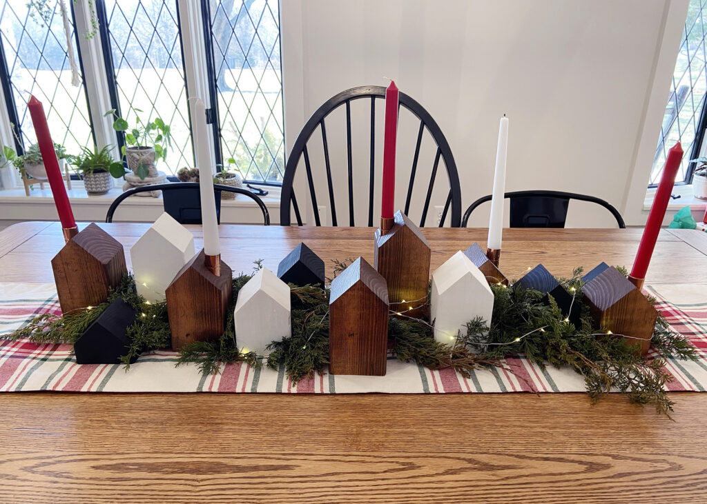 DIY Block Houses Centerpiece