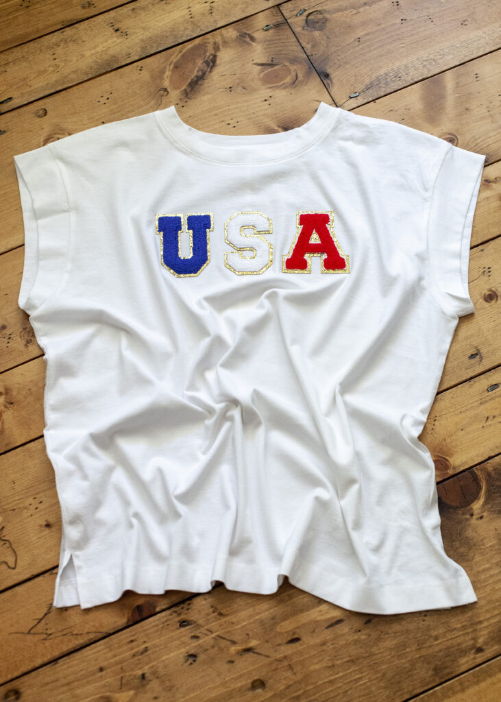 DIY USA Chenille Varsity Letter Shirt