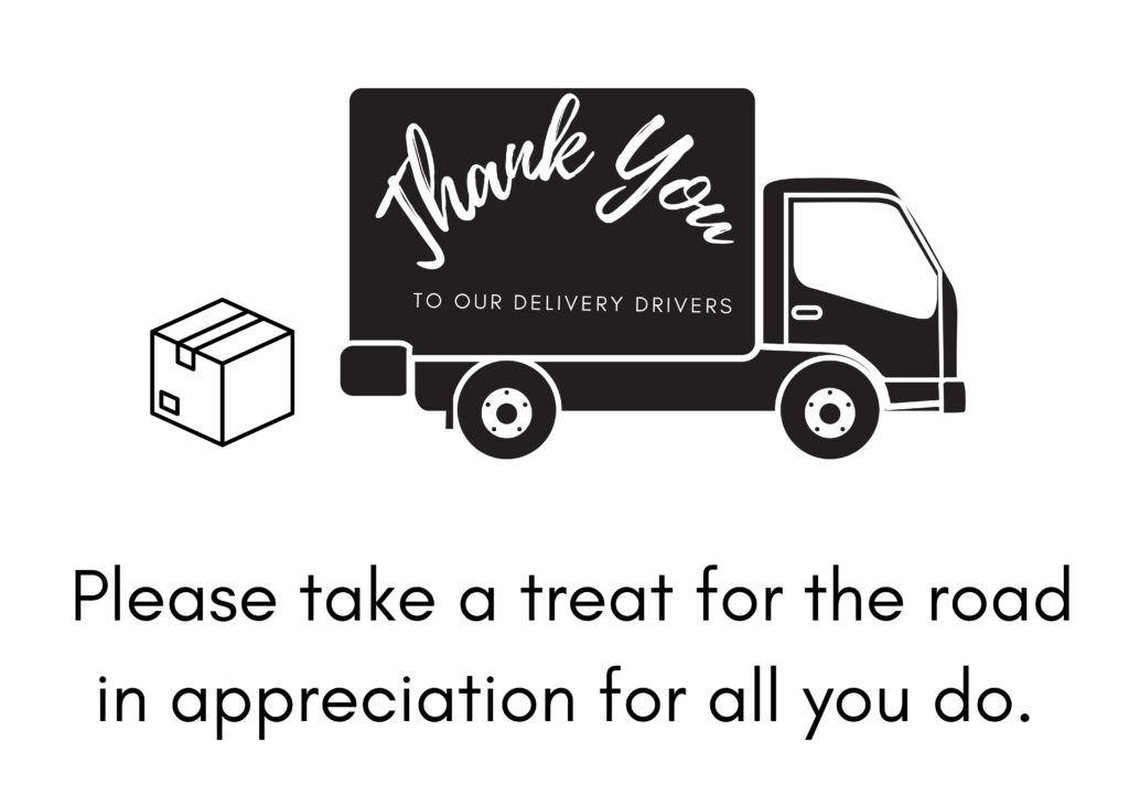 Delivery Driver Treats | Free Printable