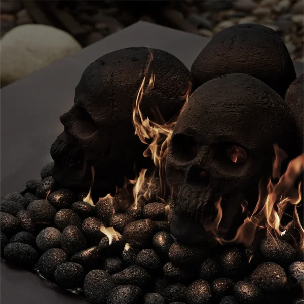 Ceramic Fire Pit Decor Skulls