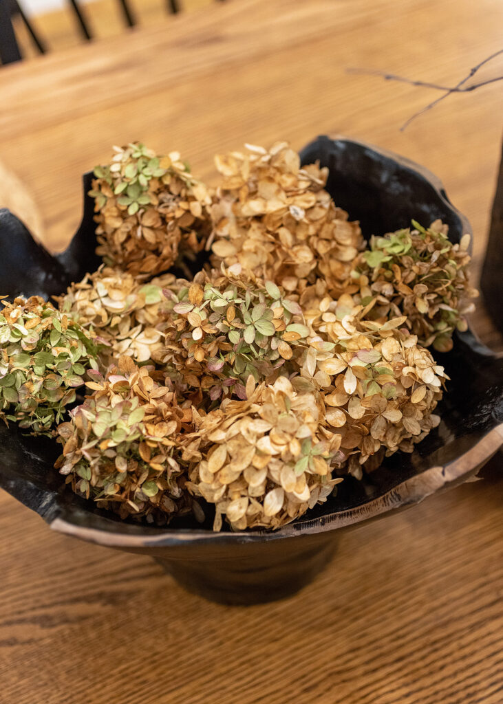 Decorating with Dried Hydrangeas