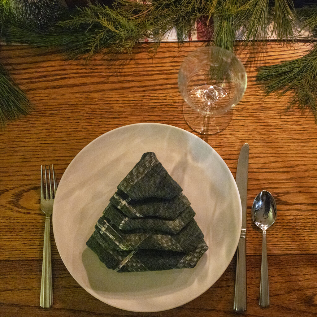 christyB Christmas Tree Napkin Fold How To