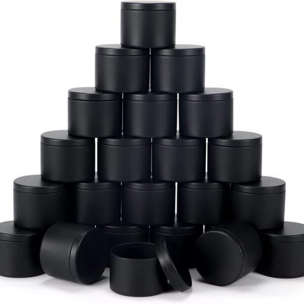 4 Oz. Black Candle Tins