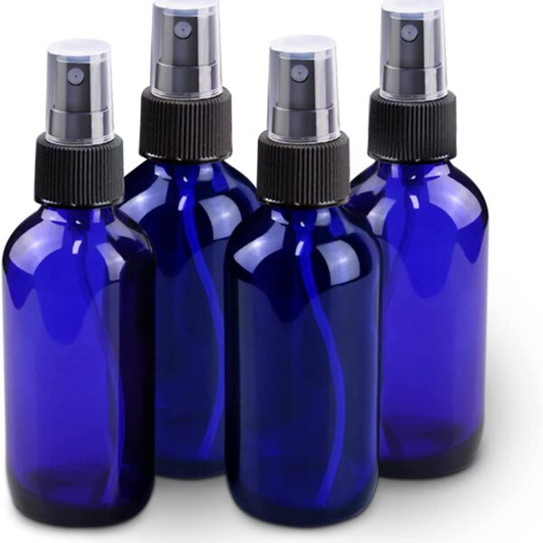 4 Ounce Blue Glass Spray Bottles