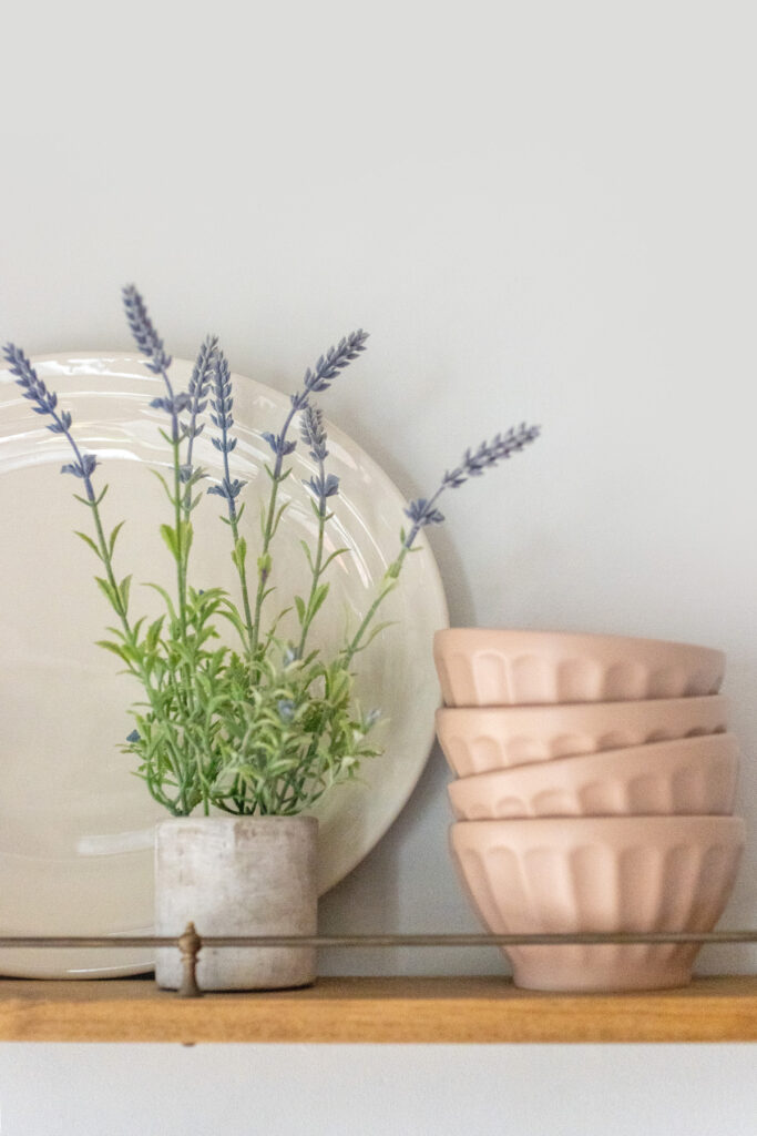 Spring Kitchen Shelves Lavender