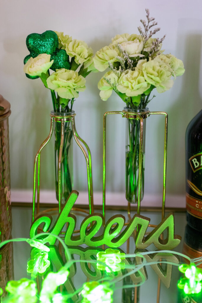 St. Patrick's Day Bar Cart Decor