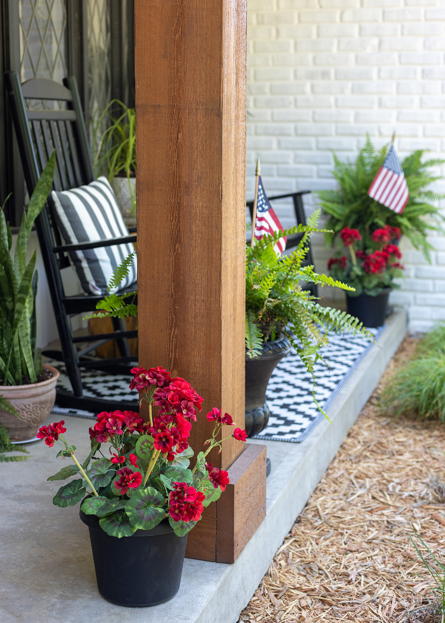 Front Porch Faux Geraniums