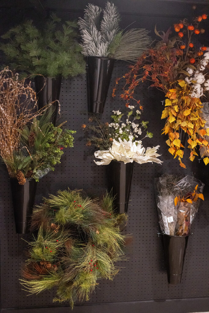 ChristyB: Basement Craft Room Floral Display Wall