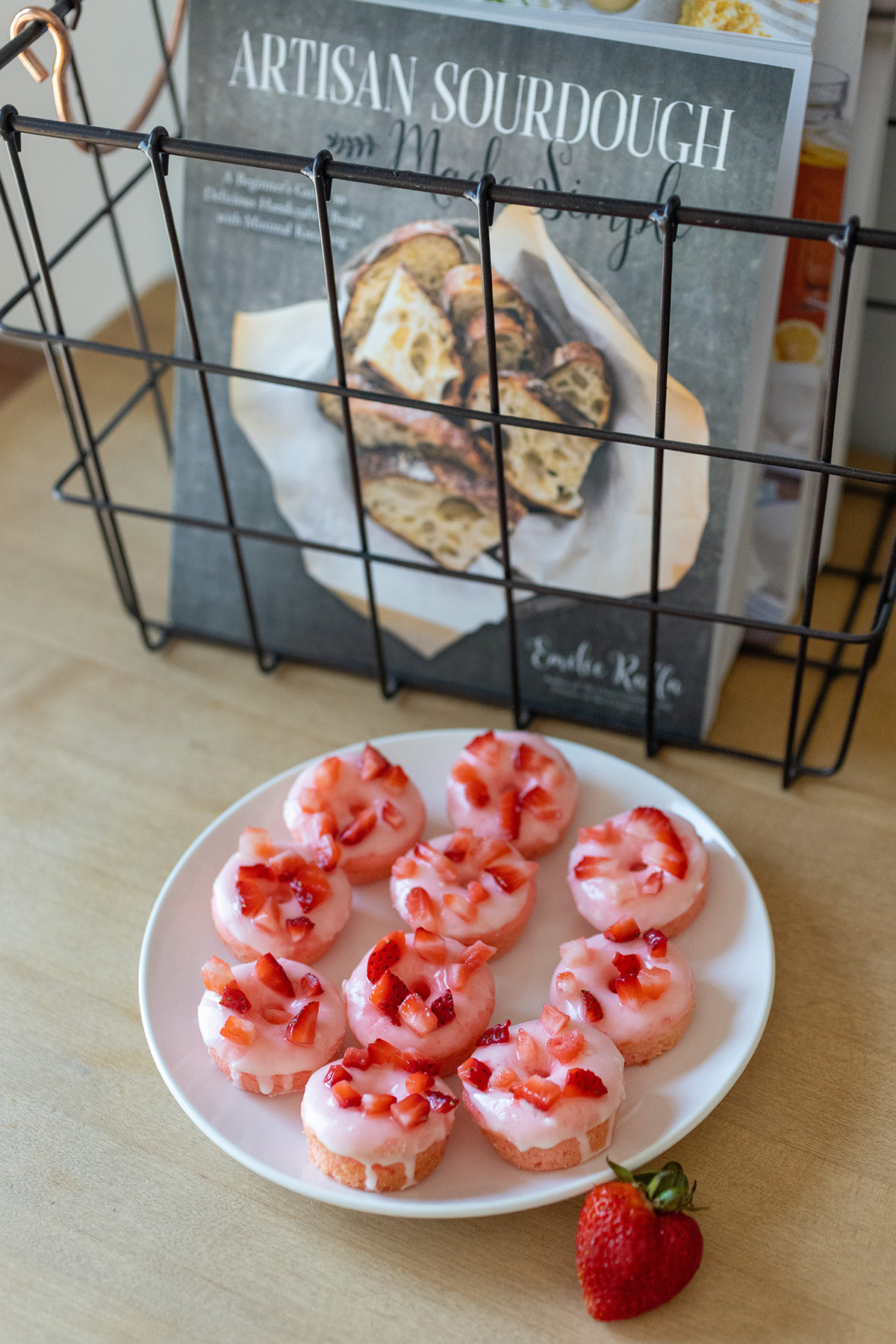 Homemade Strawberry Cake Donuts