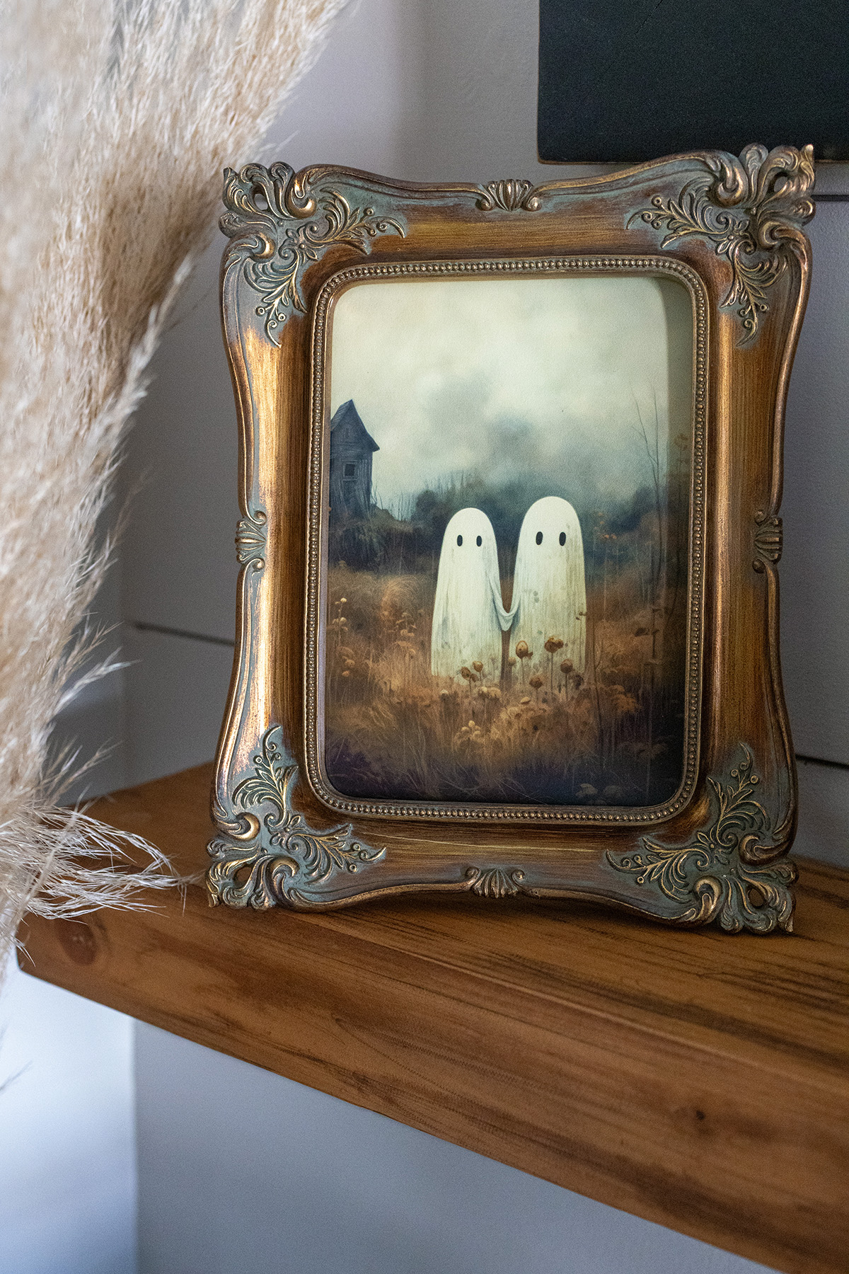 Antique Framed Halloween Ghost Print