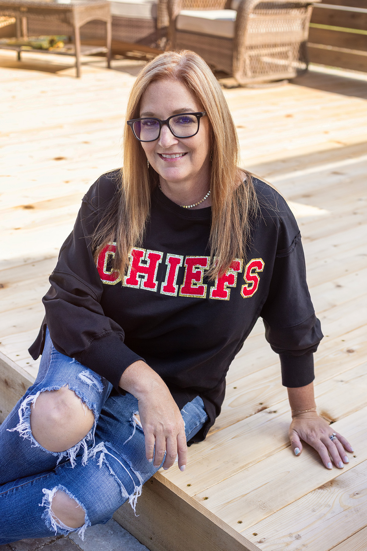 ChristyB Chiefs Chenille Letter Sweatshirt