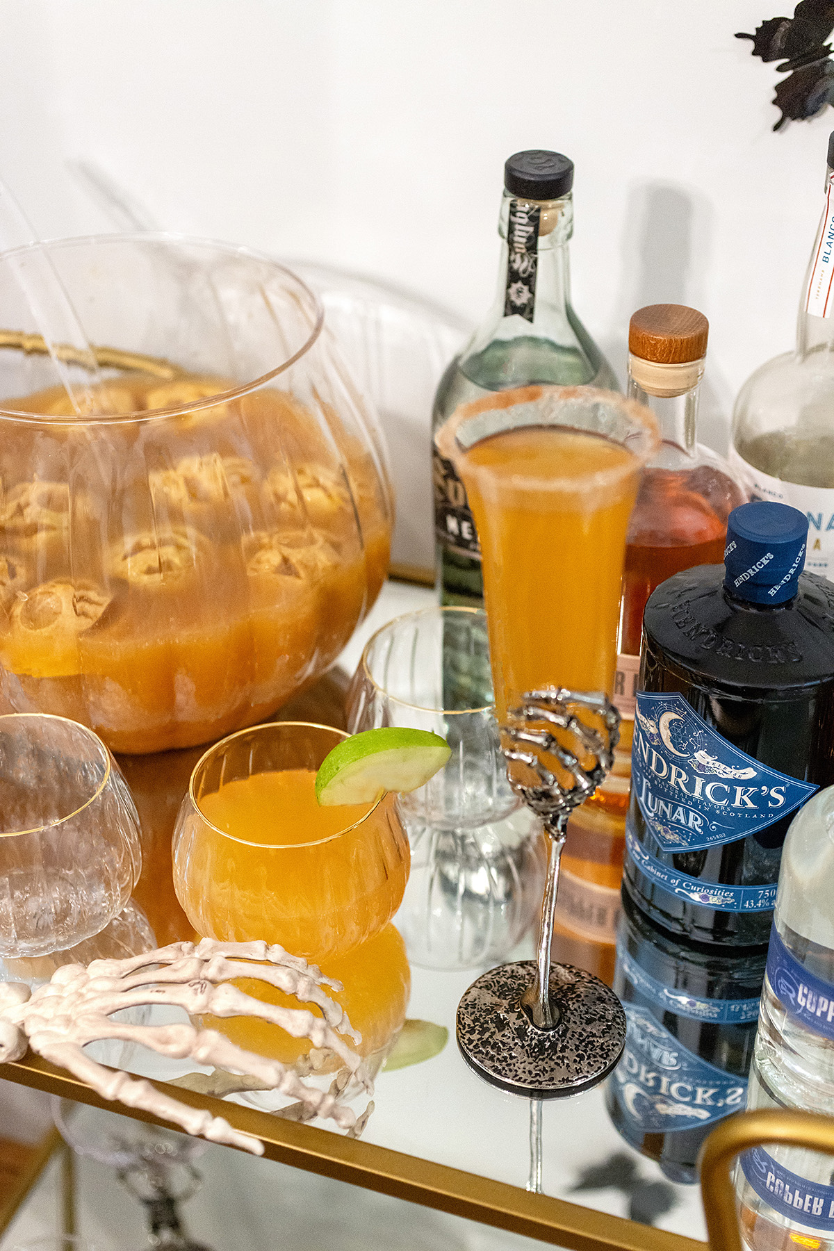 Halloween Bar Cart | Apple Cider Mimosa