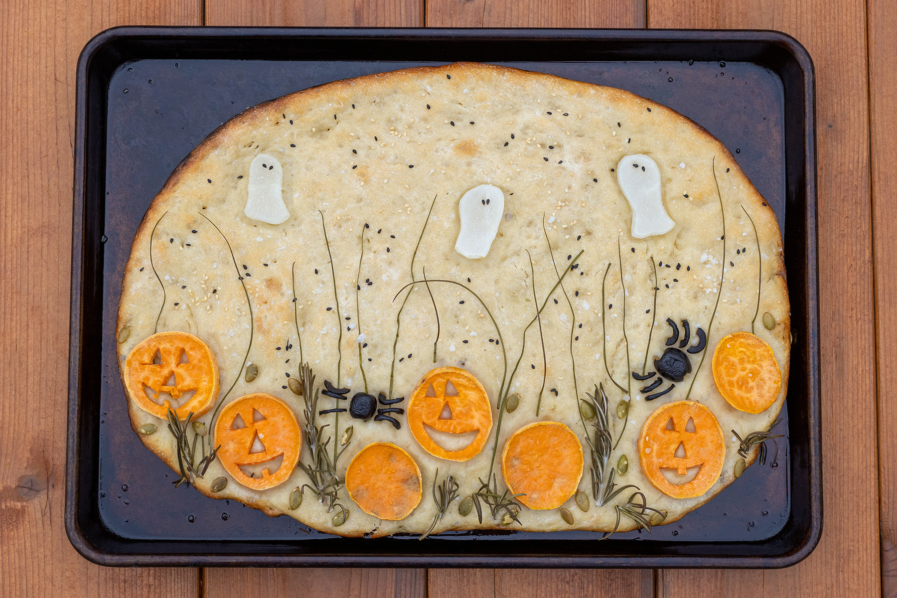 Halloween Foccacia Bread