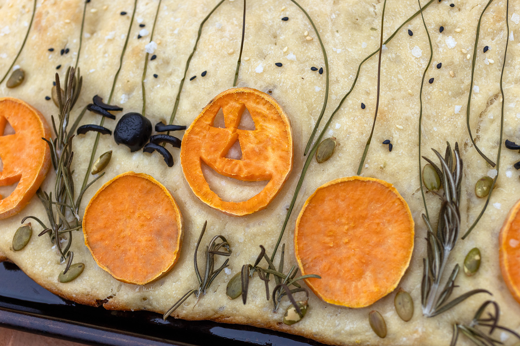 Halloween Jack-O-Lantern Foccacia