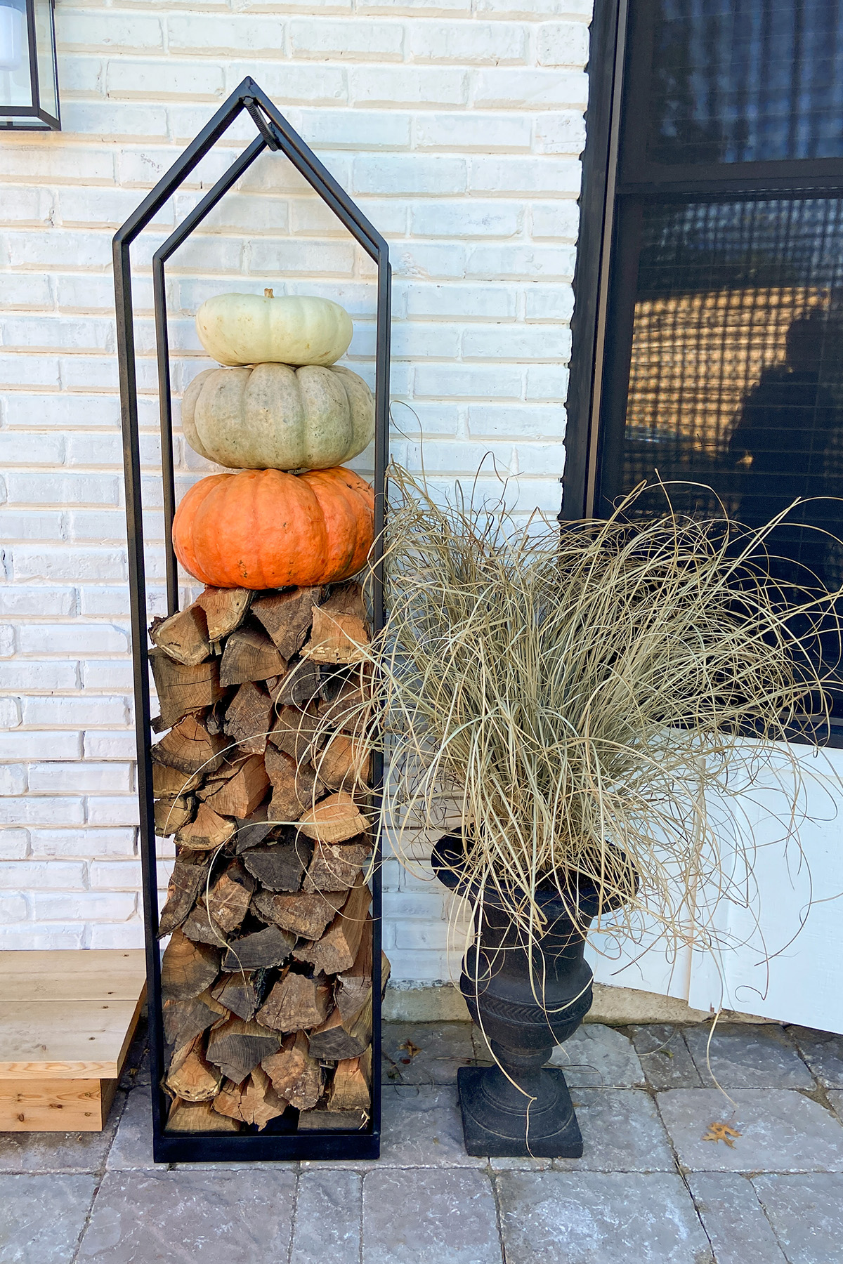 Fall Iron House Log Holder