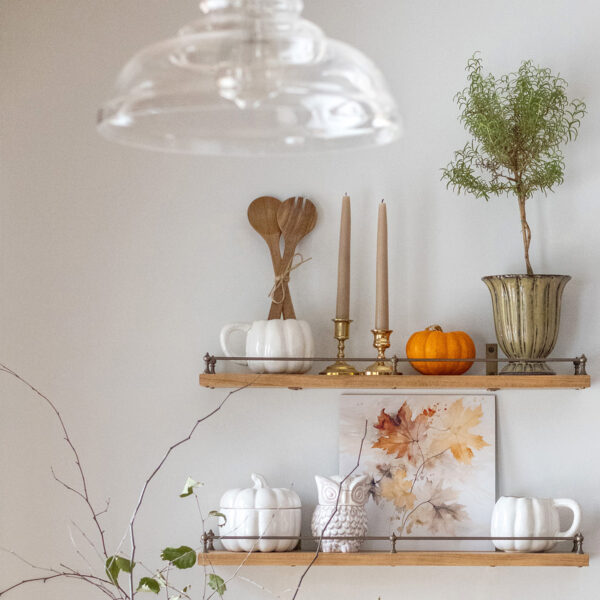 Fall Kitchen Shelves