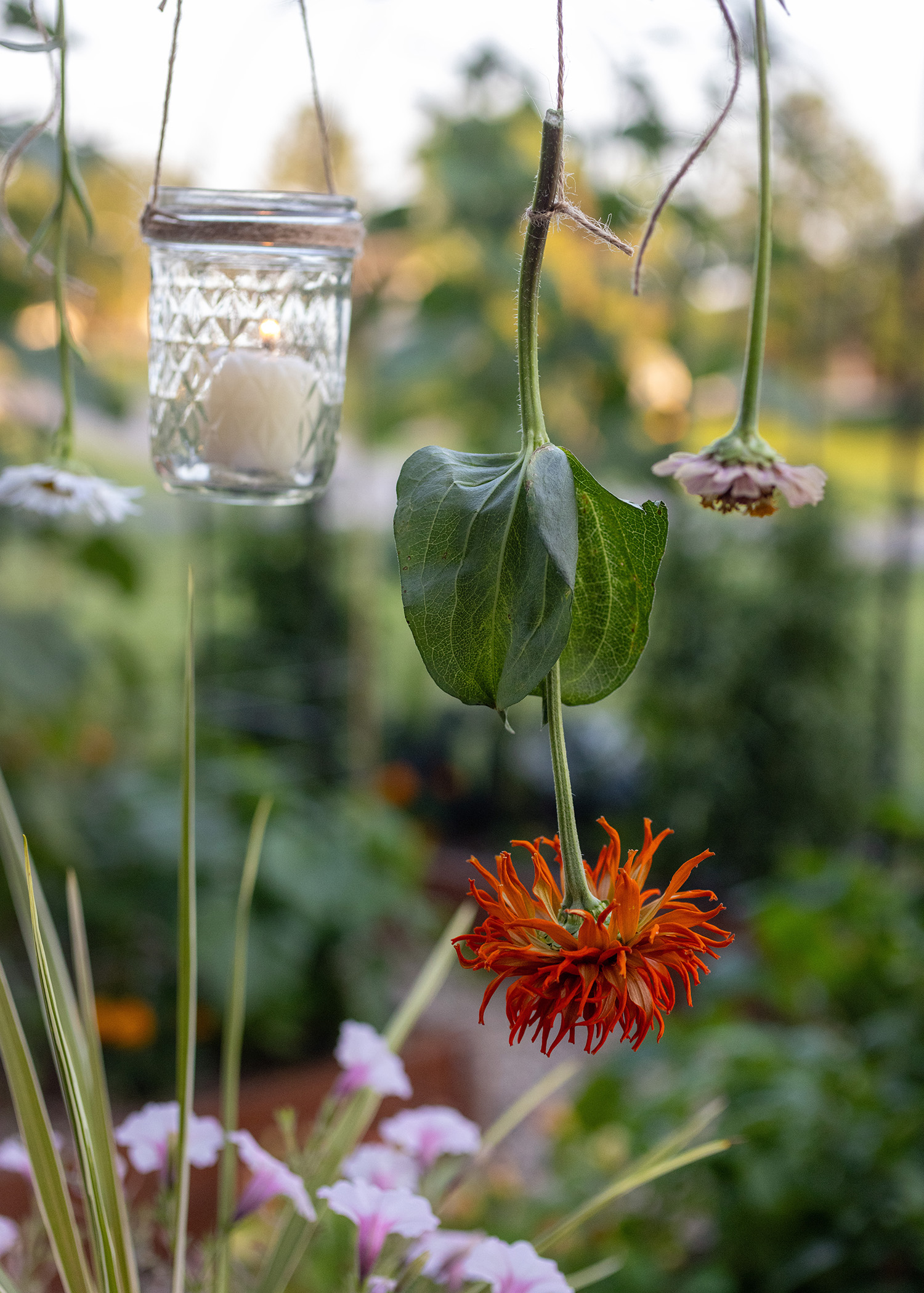 ChristyB Garden Table Hanging Flowers