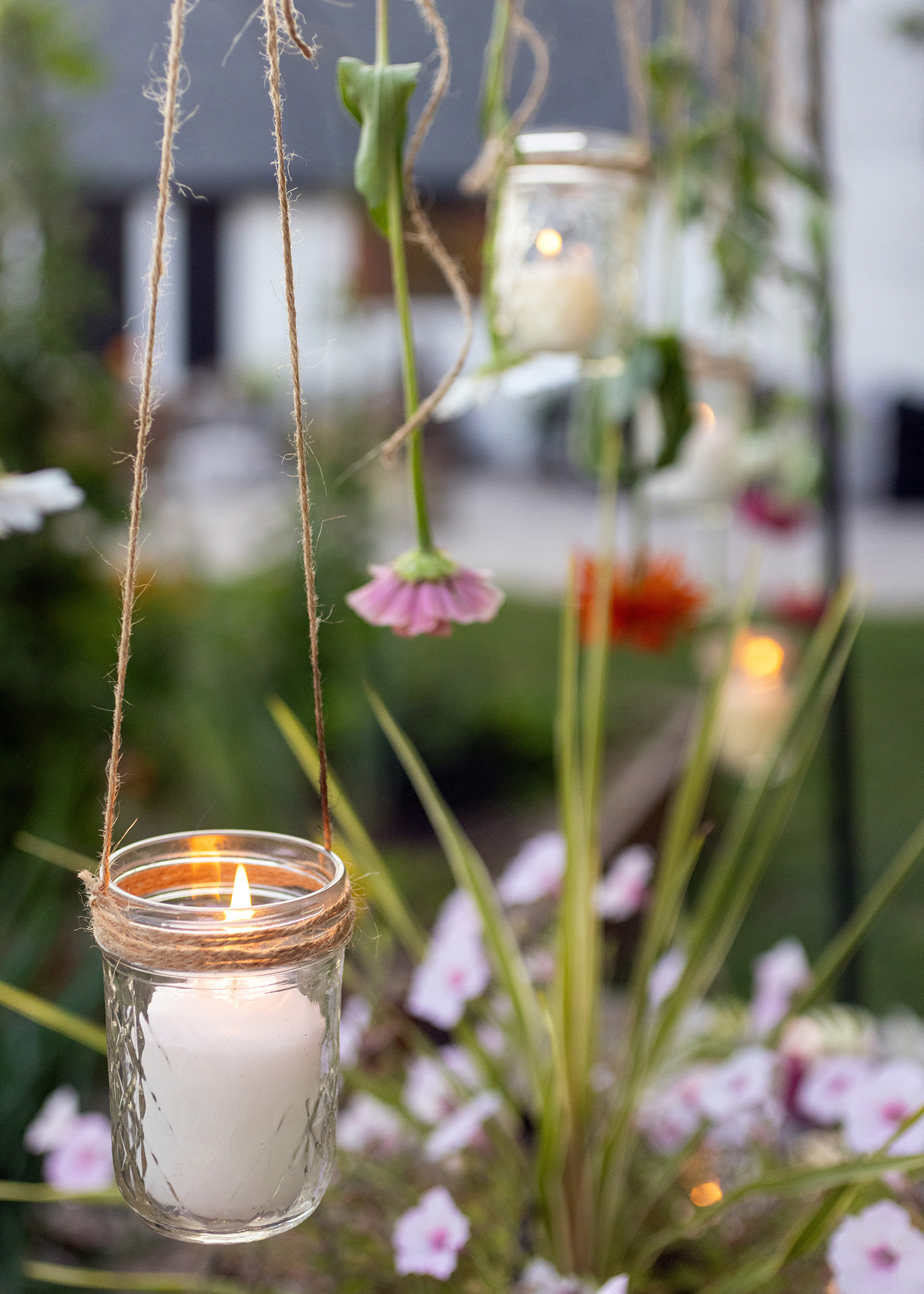 Garden Table Hanging Candles