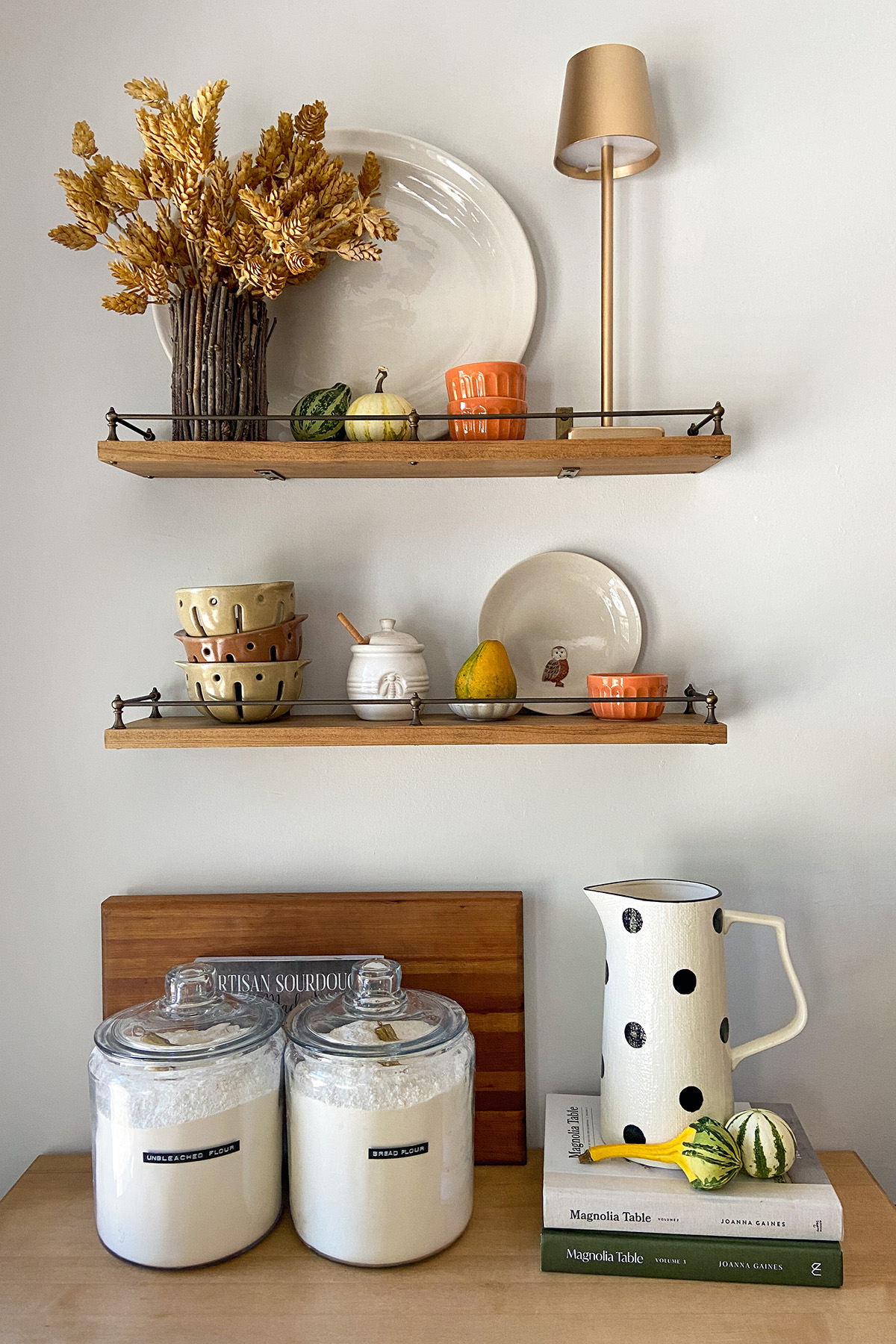 Fall Inspired Kitchen Shelves | 2024