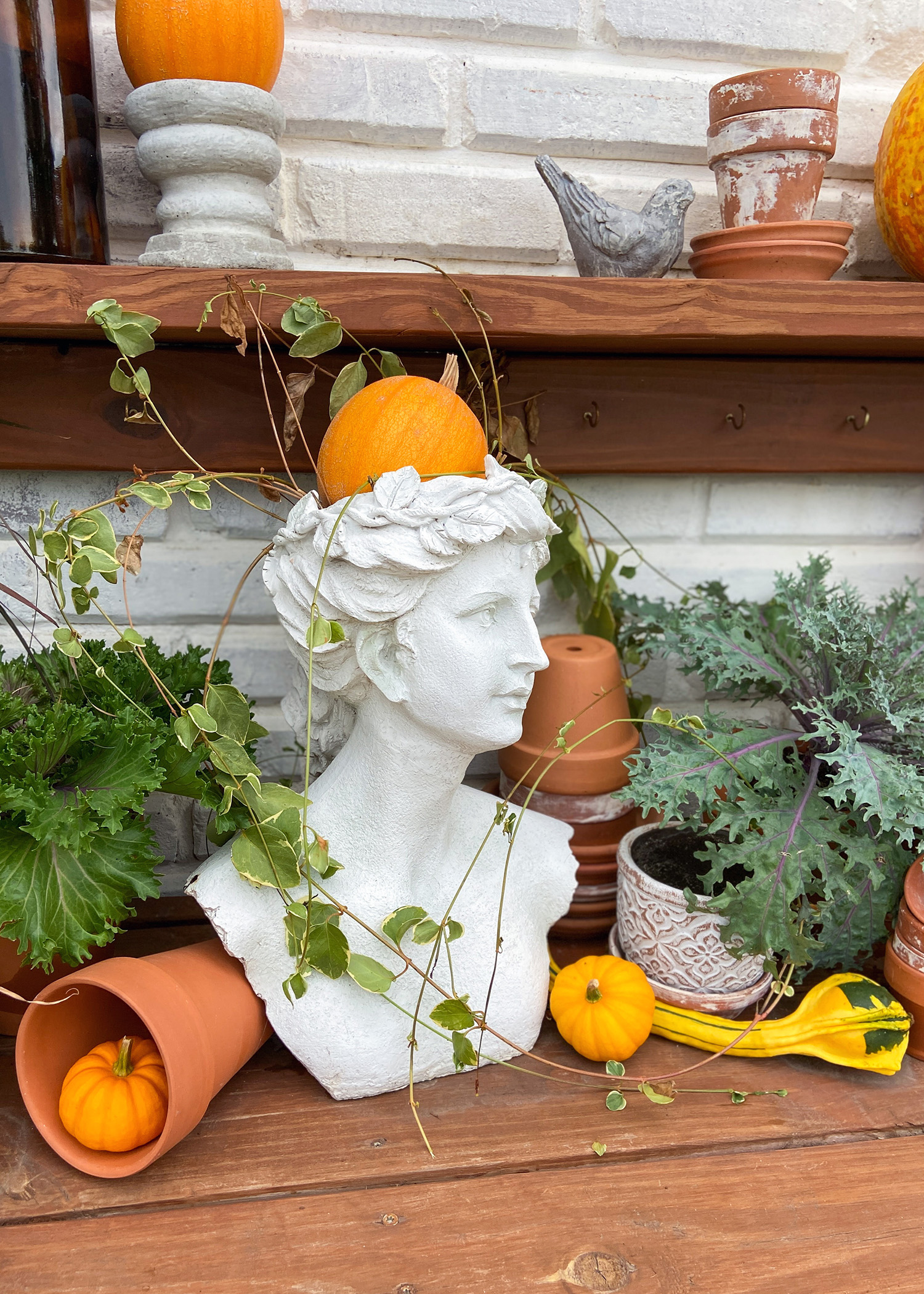 Fall Potting Bench Bust