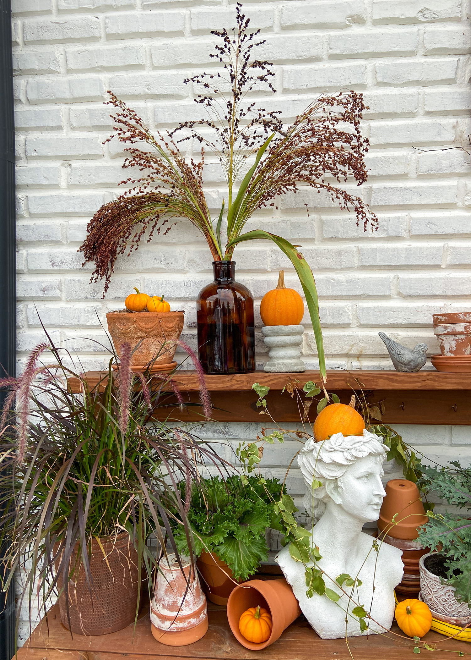 Fall Potting Bench Scene