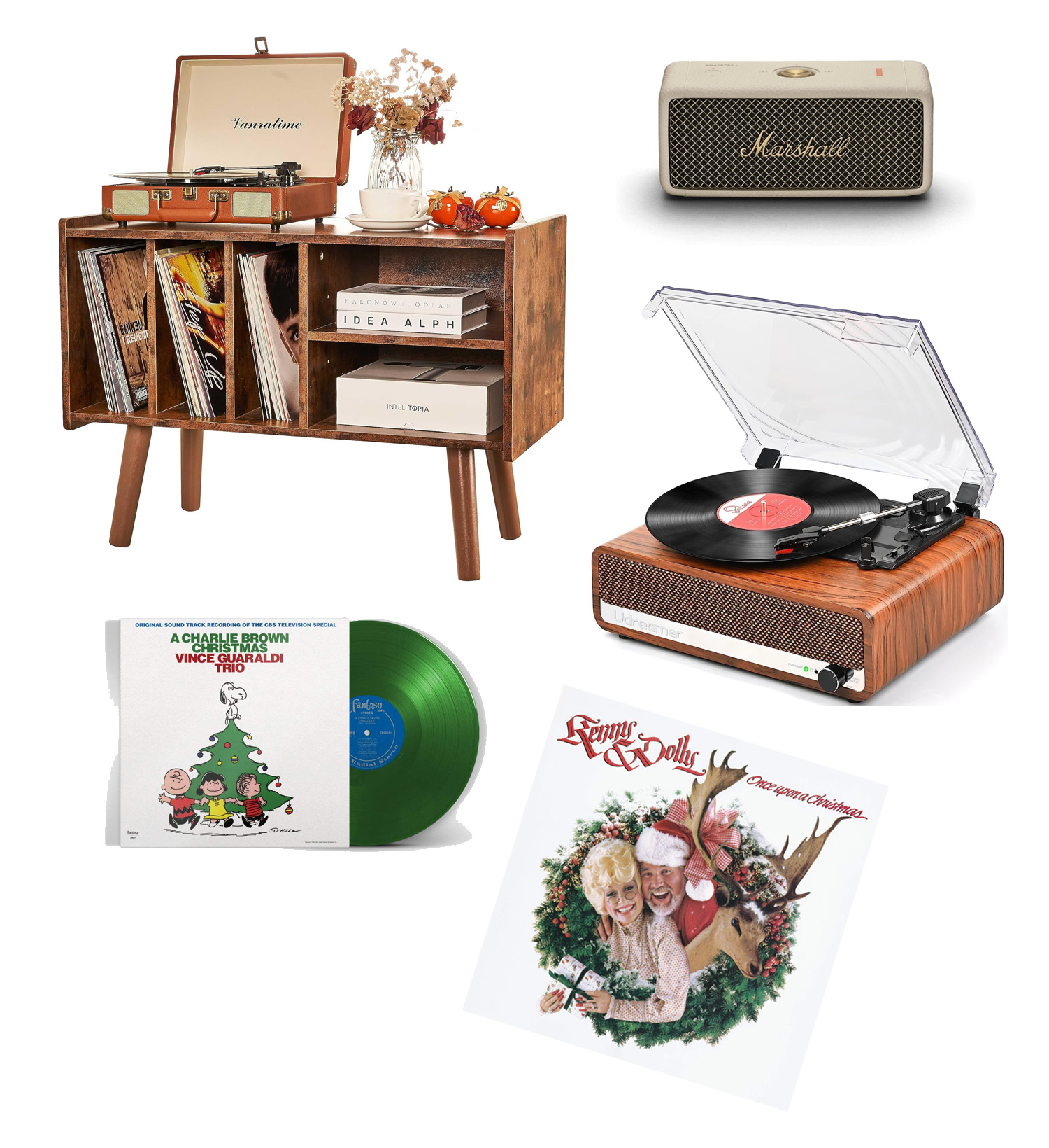 Retro Christmas Record Player Items